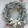 Венок новогодний рождественский Traditional из литой хвои  d-50 см заснеженный Венок новогодний рождественский Traditional из литой хвои  d-50 см заснеженный
