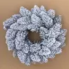 Венок новогодний рождественский Elegant из искусственной хвои d-40 см заснеженный