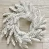 Венки хвойные рождественские Classic литые d-40 см белый