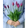 Искусственные латексные тюльпаны фиолетовые, букет из 7 закрытых бутонов Real Touch Искусственные латексные тюльпаны фиолетовые, букет из 7 закрытых бутонов Real Touch
