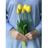 Тюльпани штучні латексні жовті, букет із 5 бутонів Real Touch, для декору, подарунок Тюльпани штучні латексні жовті, букет із 5 бутонів Real Touch, для декору, подарунок