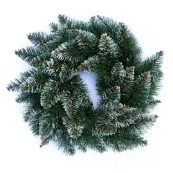 Венок новогодний рождественский Elegant из искусственной хвои d-40 см зелёный с белыми кончиками Венок новогодний рождественский Elegant из искусственной хвои d-40 см зелёный с белыми кончиками