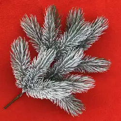 Декоративная искусственная хвоя литая еловая ветка Сосна 60 см заснеженная