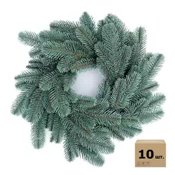 Венки хвойные рождественские Lux литые d-40 см голубые (упаковка 10 шт.) Венки хвойные рождественские Lux литые d-40 см голубые (упаковка 10 шт.)