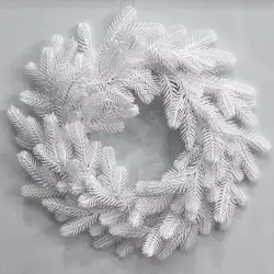 Венок новогодний рождественский Traditional из литой хвои d-50 см белый Венок новогодний рождественский Traditional из литой хвои d-50 см белый