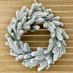 Венок новогодний рождественский Traditional из литой хвои  d-40 см заснеженный Венок новогодний рождественский Traditional из литой хвои  d-40 см заснеженный