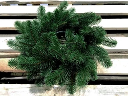 Венок новогодний рождественский Lux из литой хвои d-40 см зелёный