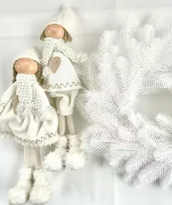 Венок новогодний рождественский Lux из литой хвои d-50 см белый