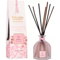 Ароматизатор для дому, Rose & Hibiscus (Троянда та гібіскус) аромадифузор Collines de Provence, 100 мл Ароматизатор для дому, Rose & Hibiscus (Троянда та гібіскус) аромадифузор Collines de Provence, 100 мл