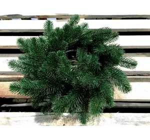 Венок новогодний рождественский Lux из литой хвои d-40 см зелёный