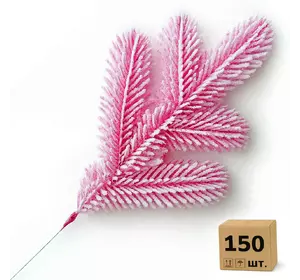 Гілка хвойна лита Lux Marshmallow Pink рожева засніжена 33 см | ТМ HVOYA (150 шт.) Гілка хвойна лита Lux Marshmallow Pink рожева засніжена 33 см | ТМ HVOYA (150 шт.)