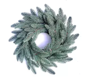 Вінок новорічний різдвяний Classic з литої хвої блакитний, Ø 45 см
